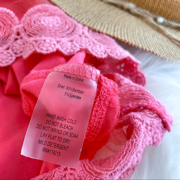 Beach Bunny Swimwear Mini Lace Dress Coral Pink For you Dress Tie Waist Coverup - Picture 11 of 16